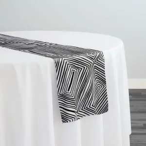 10pcs - Modena (Poly Print) Table Runner 14"x108" - Black