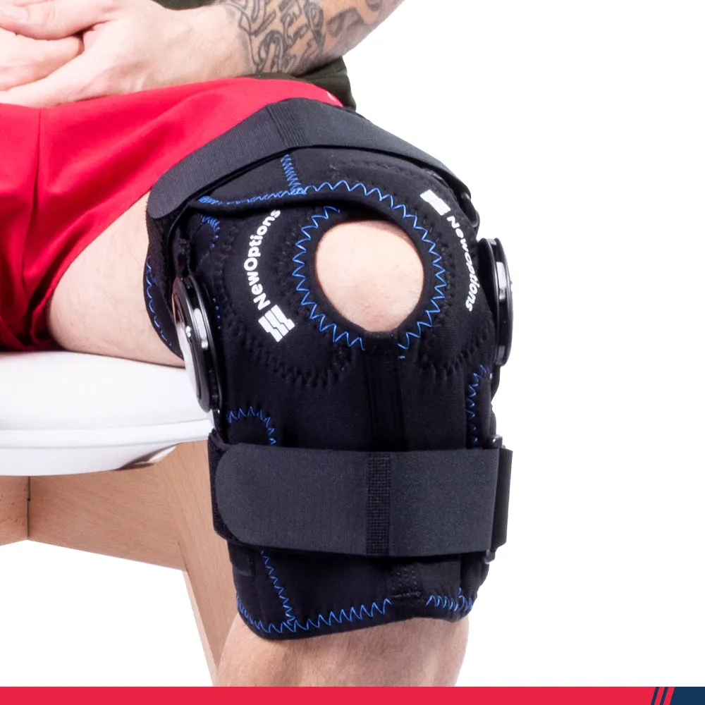 13" "Hybrid" Knee Brace. Latex Free Koolflex With Heavy Duty External Hinges w/Adjustable Stop Kit (KC67-NOS)