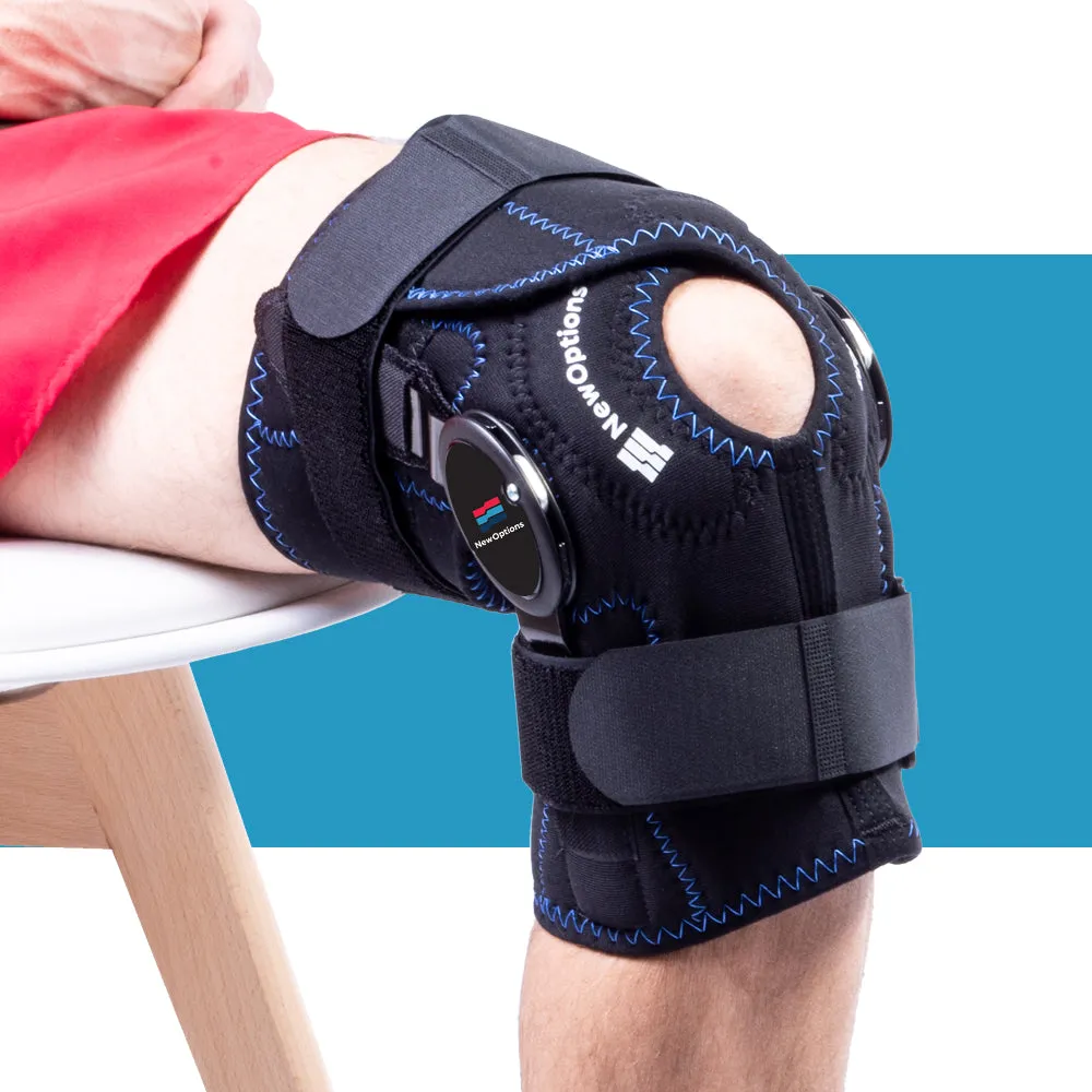 13" "Hybrid" Knee Brace. Latex Free Koolflex With Heavy Duty External Hinges w/Adjustable Stop Kit (KC67-NOS)