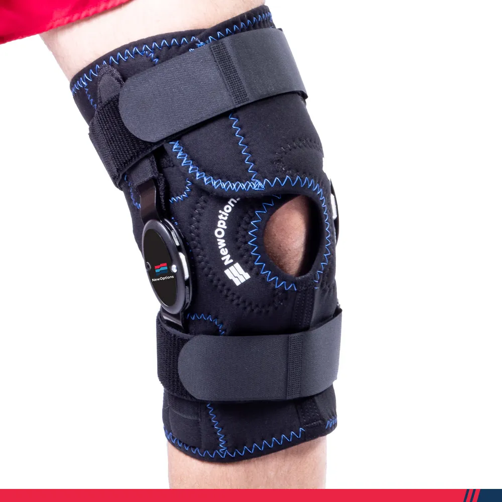 13" "Hybrid" Knee Brace. Latex Free Koolflex With Heavy Duty External Hinges w/Adjustable Stop Kit (KC67-NOS)