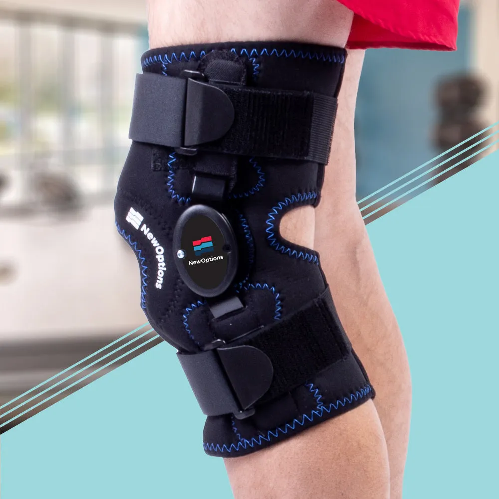 13" "Hybrid" Knee Brace. Latex Free Koolflex With Heavy Duty External Hinges w/Adjustable Stop Kit (KC67-NOS)