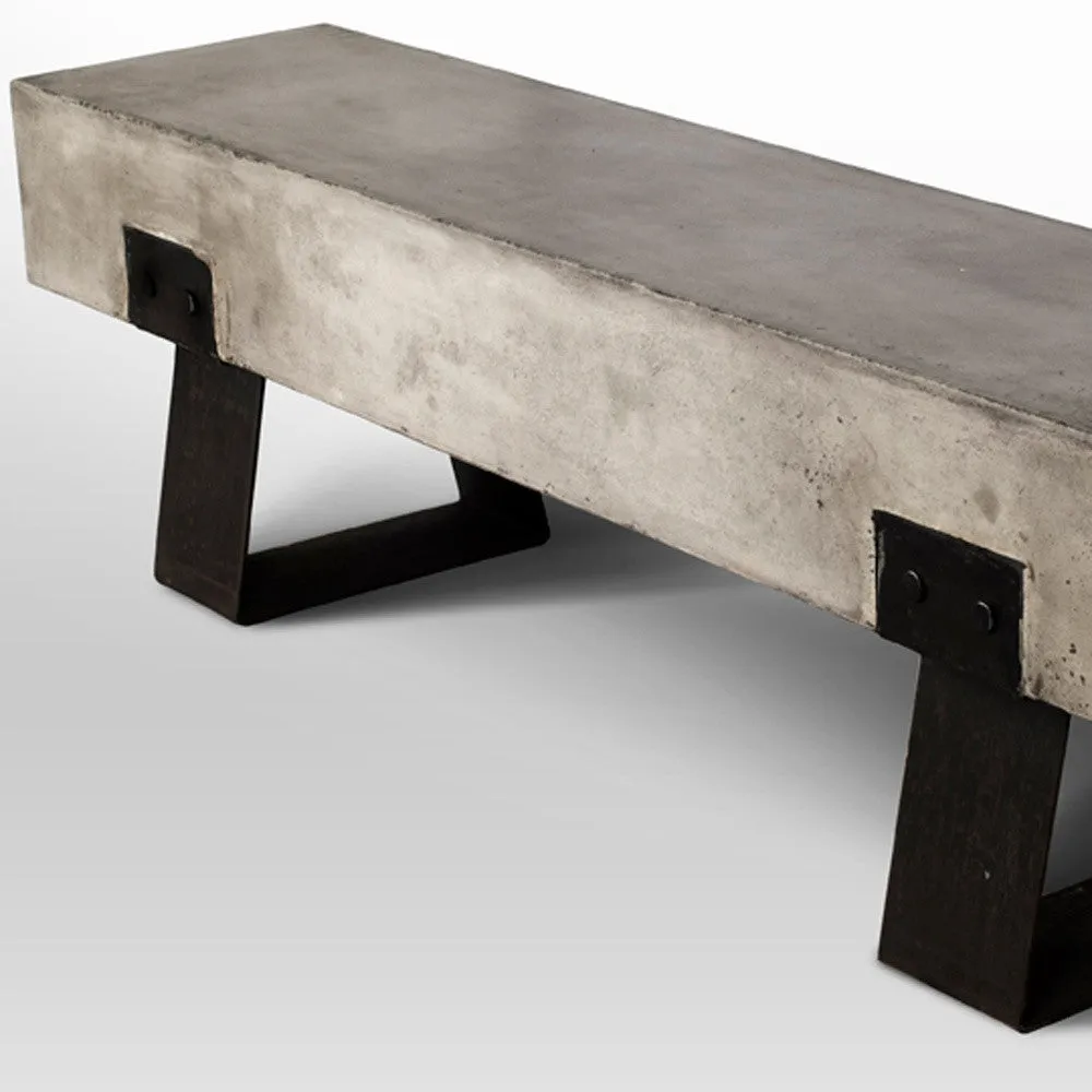 18' Concrete and Metal Bench By Homeroots