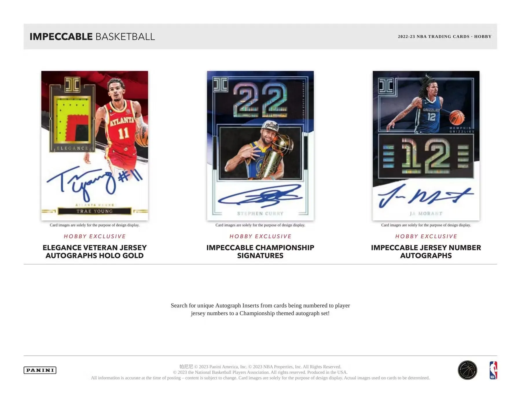 2022-23 Panini Impeccable NBA Basketball Hobby Box