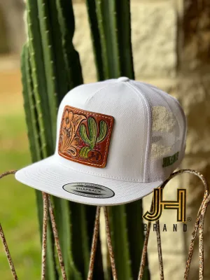 2023 Jobes Leather Patch Trucker - All white Cactus Leather patch (Limited Edition)