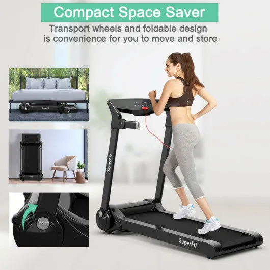 3HP Electric Folding Treadmill with Bluetooth Speaker-Silver