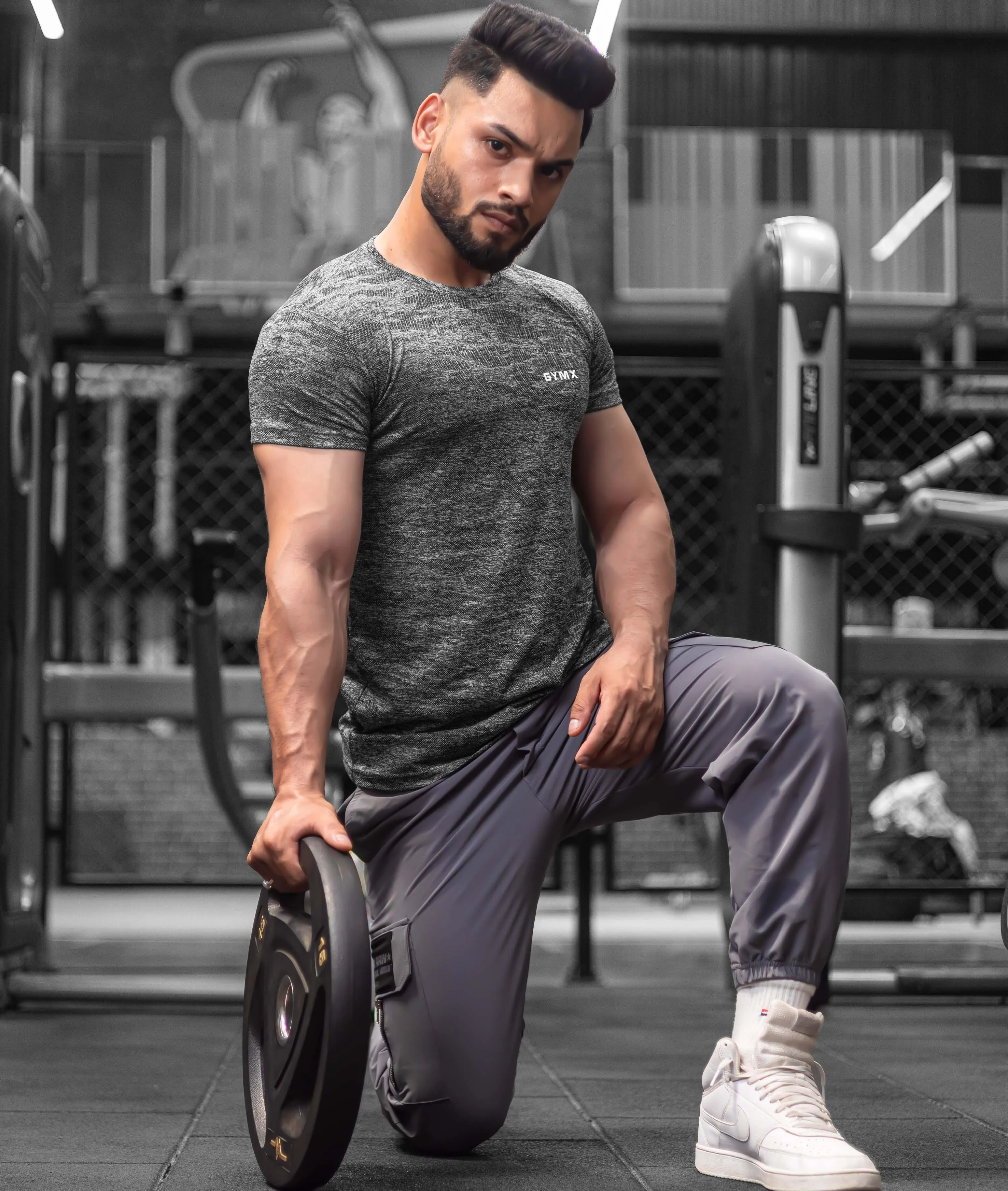 Ace GymX Tees: Camo Grey