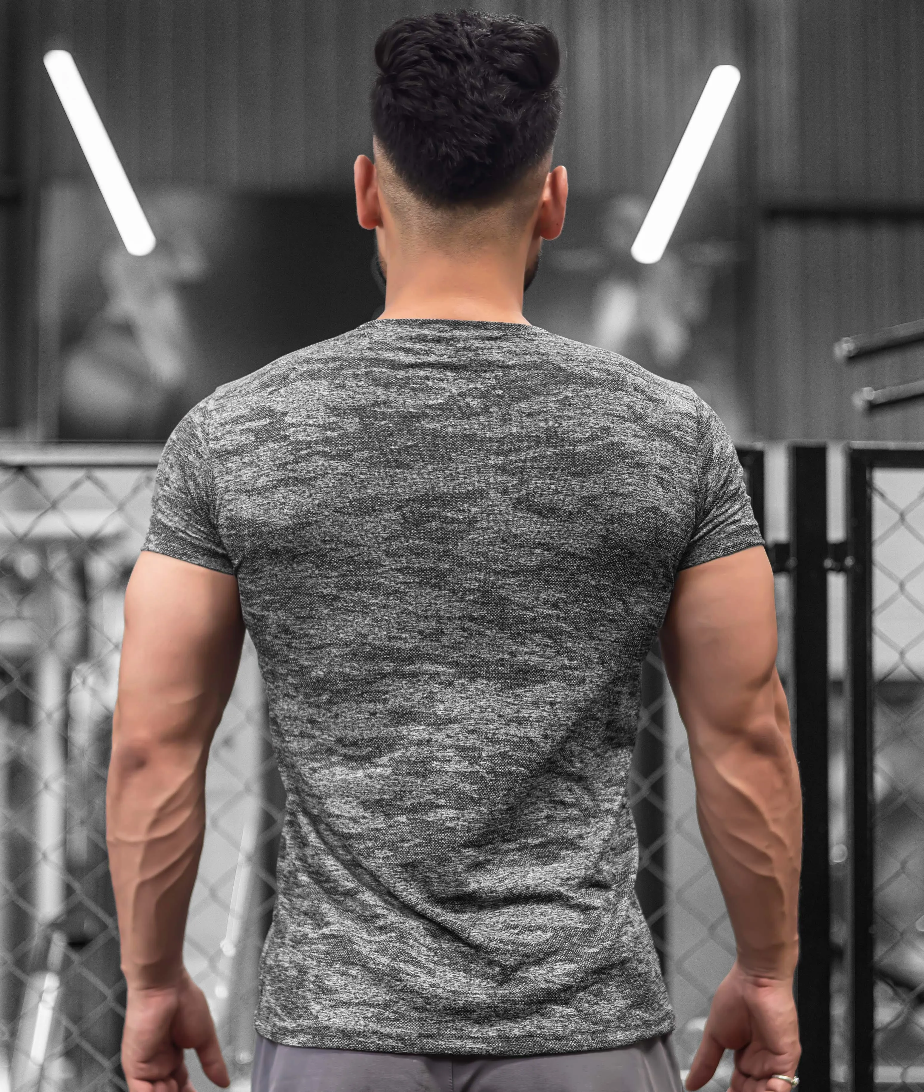 Ace GymX Tees: Camo Grey