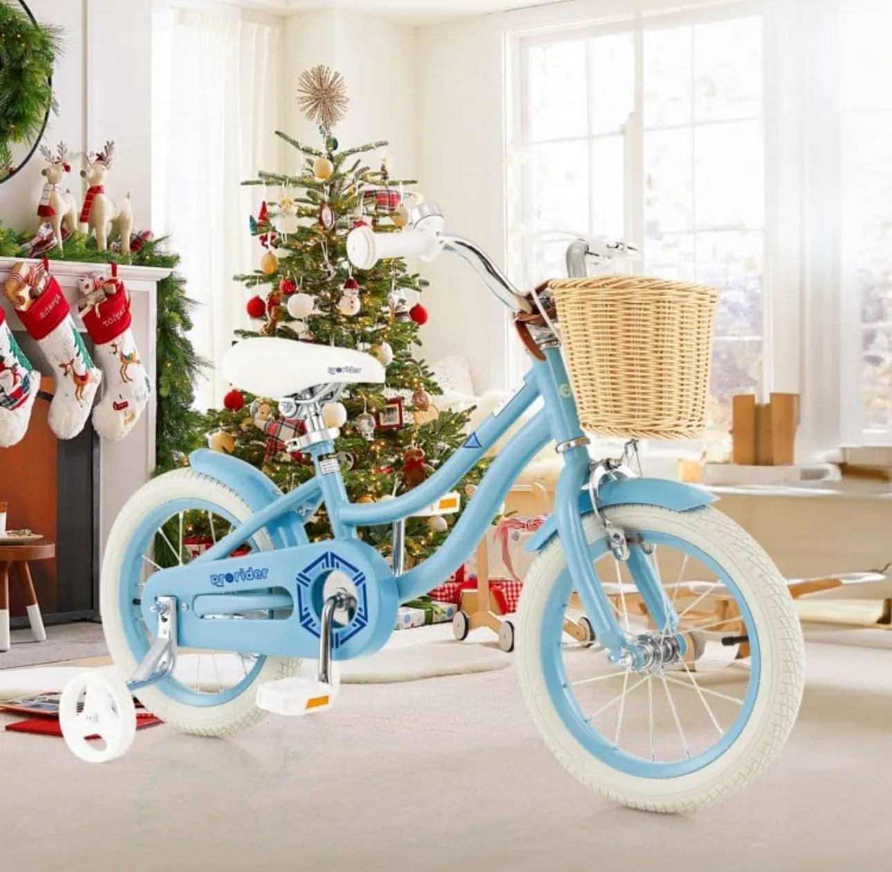 Adorable & Cute 14” Children’s Adjustable Bicycle Pedal Bike | Removable Training Wheels | Ages 3-5 | Bell | Basket | Adjustable Seat, Handlebar | Brakes | Easy Assembly