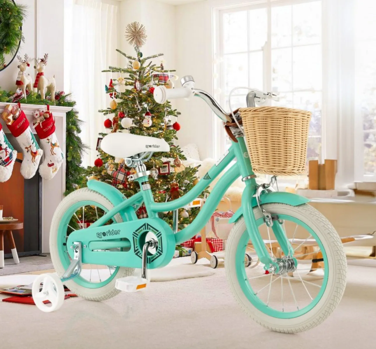 Adorable & Cute 14” Children’s Adjustable Bicycle Pedal Bike | Removable Training Wheels | Ages 3-5 | Bell | Basket | Adjustable Seat, Handlebar | Brakes | Easy Assembly