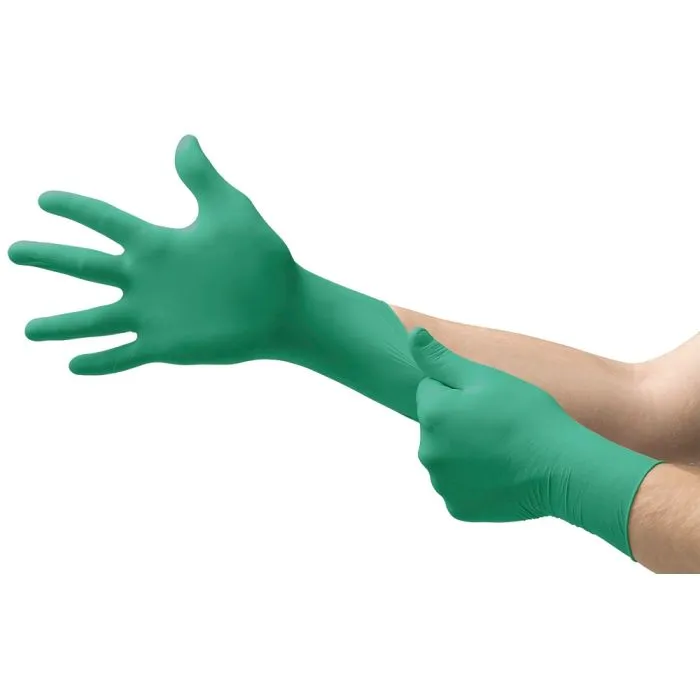 Ansell TouchNTuff 92-600 585834 Powder Free Nitrile Glove, Green, Case of 1000