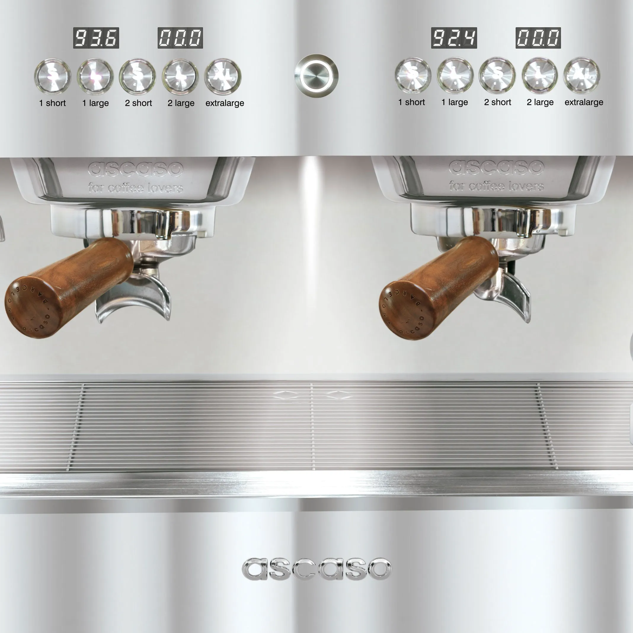 Ascaso Barista T Plus, Automatic 2 Group Espresso Machine, with Thermodynamic Technology (Inox)