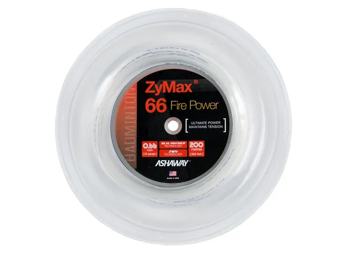 Ashaway Zymax 66 Fire Power Badminton String Reel (200m)