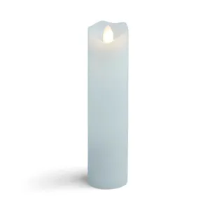 Aurora Flame Wave Edge Pillar Candle 2in x 8in White