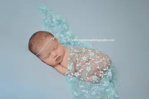 Baby Blue Tassels Lace Newborn Baby Wrap Layer