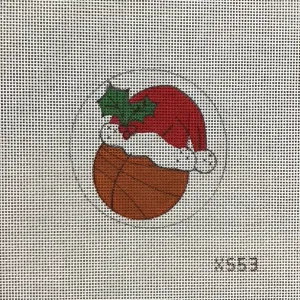 Basketball with Santa Hat Canvas