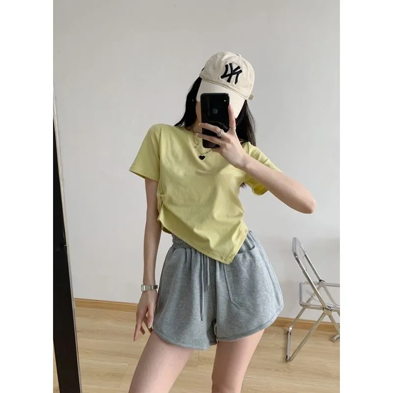 Casual Versatile Loose Fit Sports Slimming High-Waisted Shorts