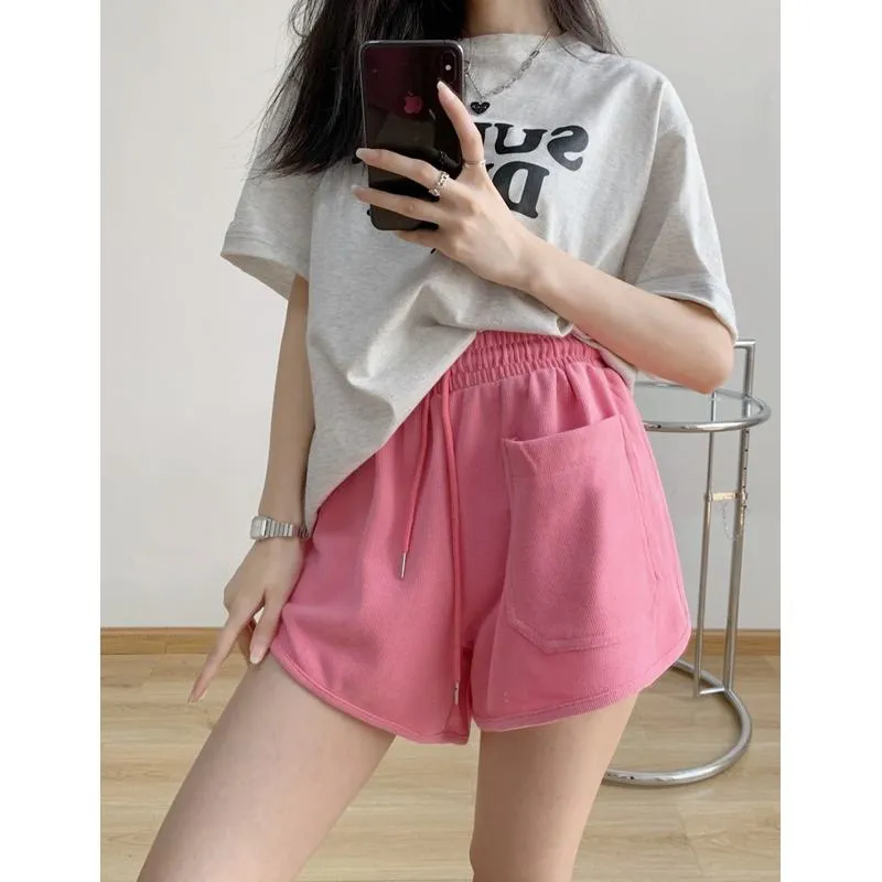 Casual Versatile Loose Fit Sports Slimming High-Waisted Shorts