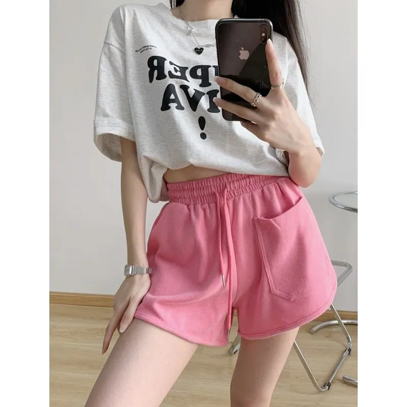 Casual Versatile Loose Fit Sports Slimming High-Waisted Shorts