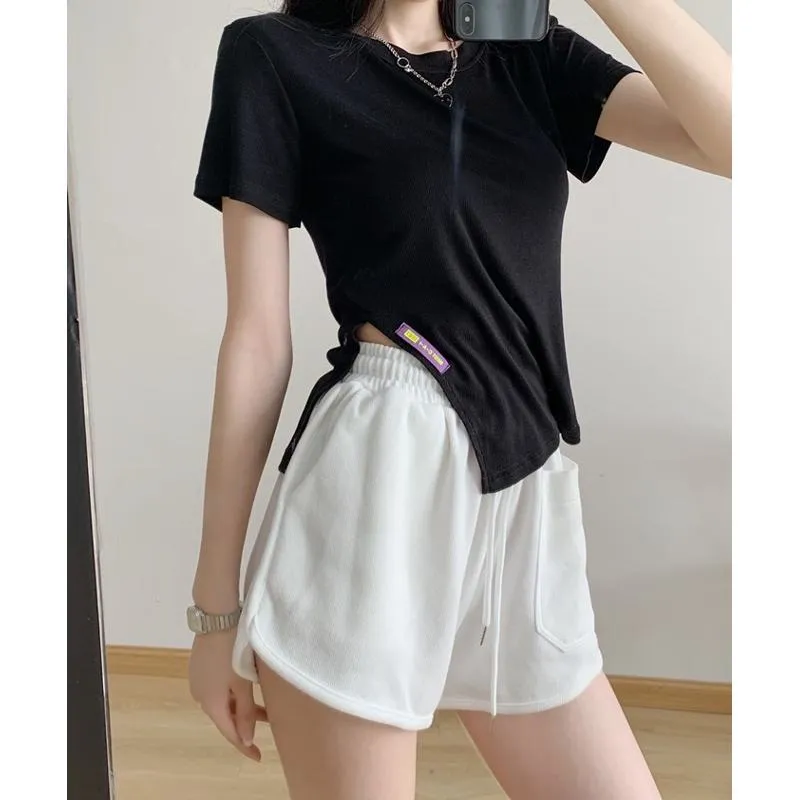 Casual Versatile Loose Fit Sports Slimming High-Waisted Shorts