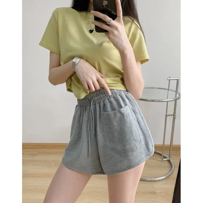 Casual Versatile Loose Fit Sports Slimming High-Waisted Shorts