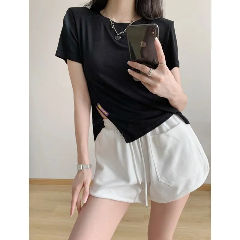 Casual Versatile Loose Fit Sports Slimming High-Waisted Shorts