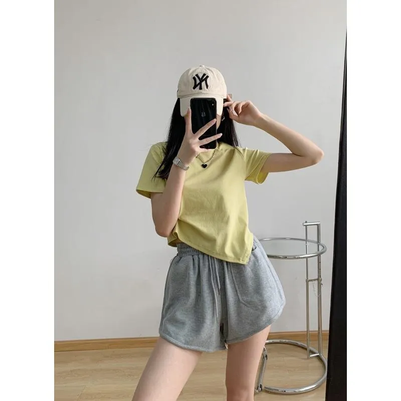 Casual Versatile Loose Fit Sports Slimming High-Waisted Shorts