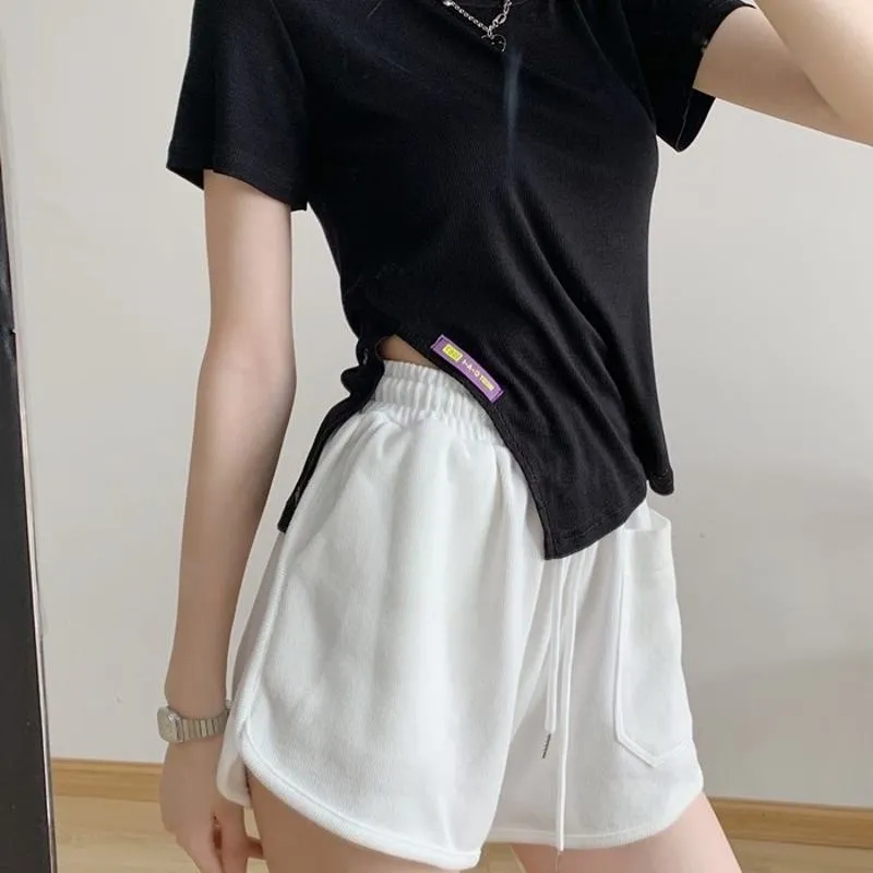 Casual Versatile Loose Fit Sports Slimming High-Waisted Shorts