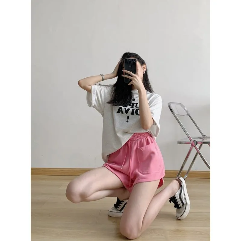 Casual Versatile Loose Fit Sports Slimming High-Waisted Shorts