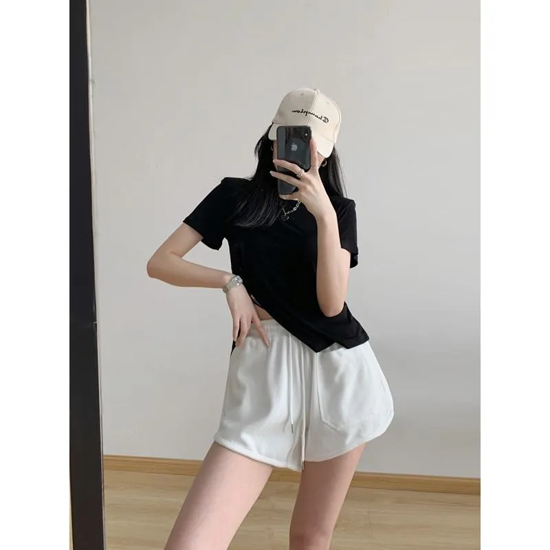 Casual Versatile Loose Fit Sports Slimming High-Waisted Shorts