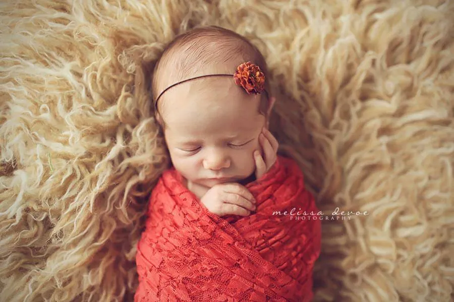 Coral Stretch Lace Layer Wrap Newborn Photography