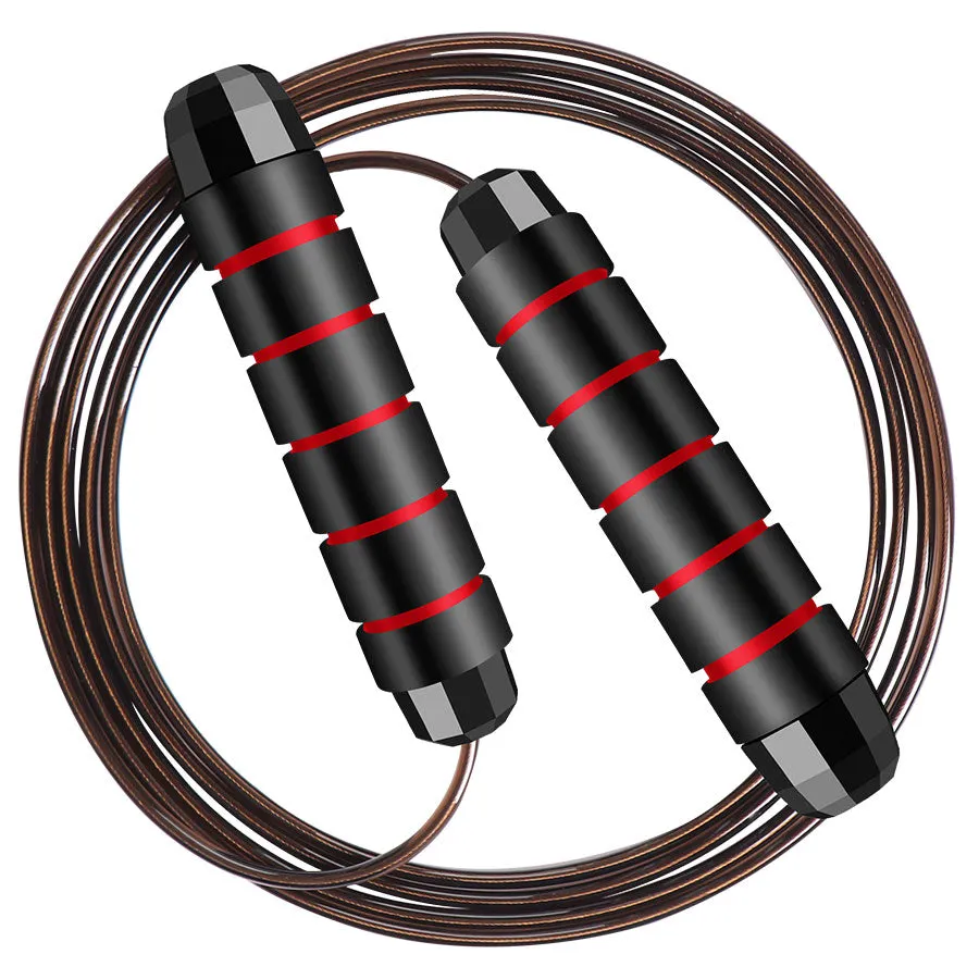 Custom Exercise Gym Workout Training Fitness Heavy Steel Cable Wire Bearing Weighted Skipping Rope Adjustable Speed Jump Rope