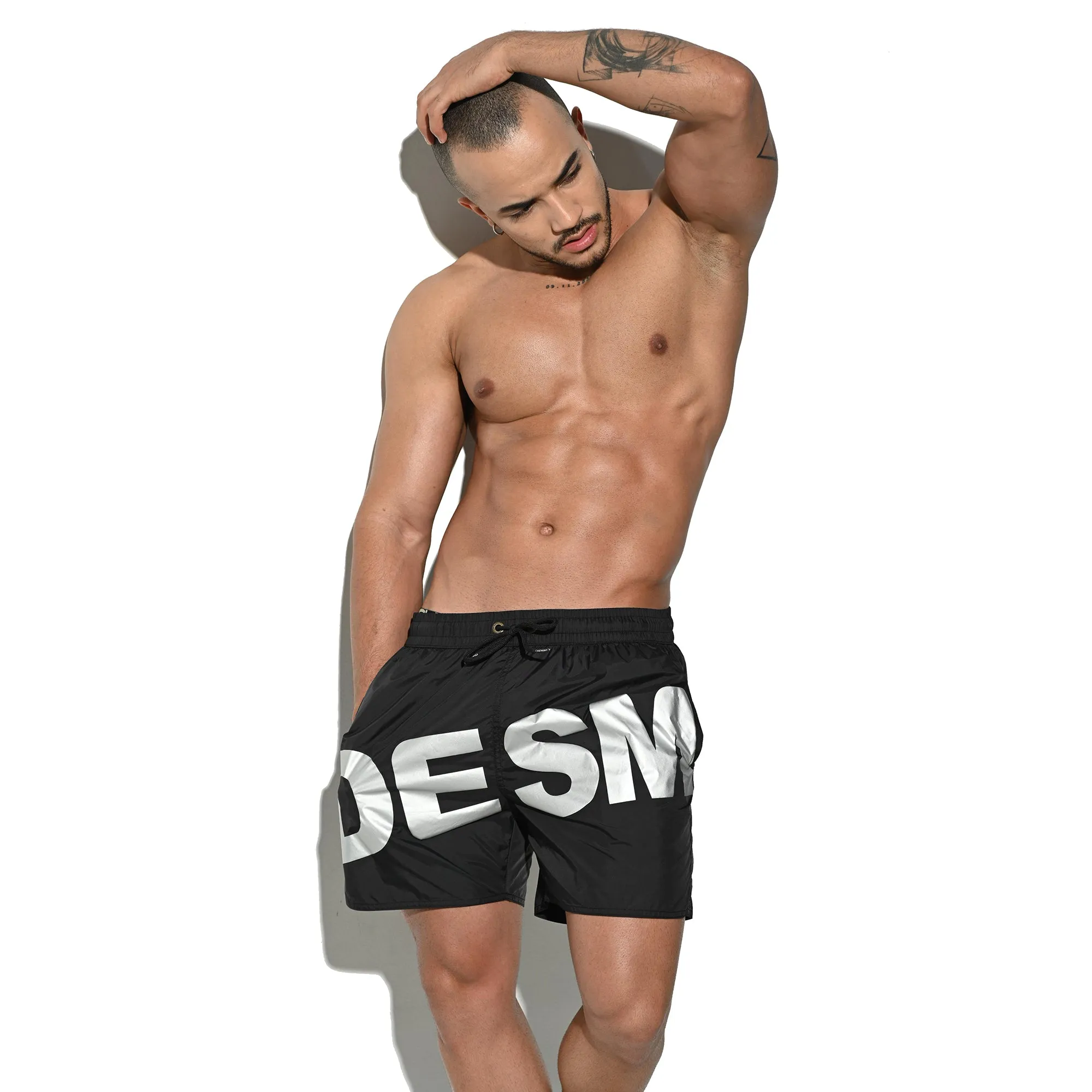 DESMIIT Men's Fashion Full Lined Regular Surf Board Shorts Pocket Shorts B3106