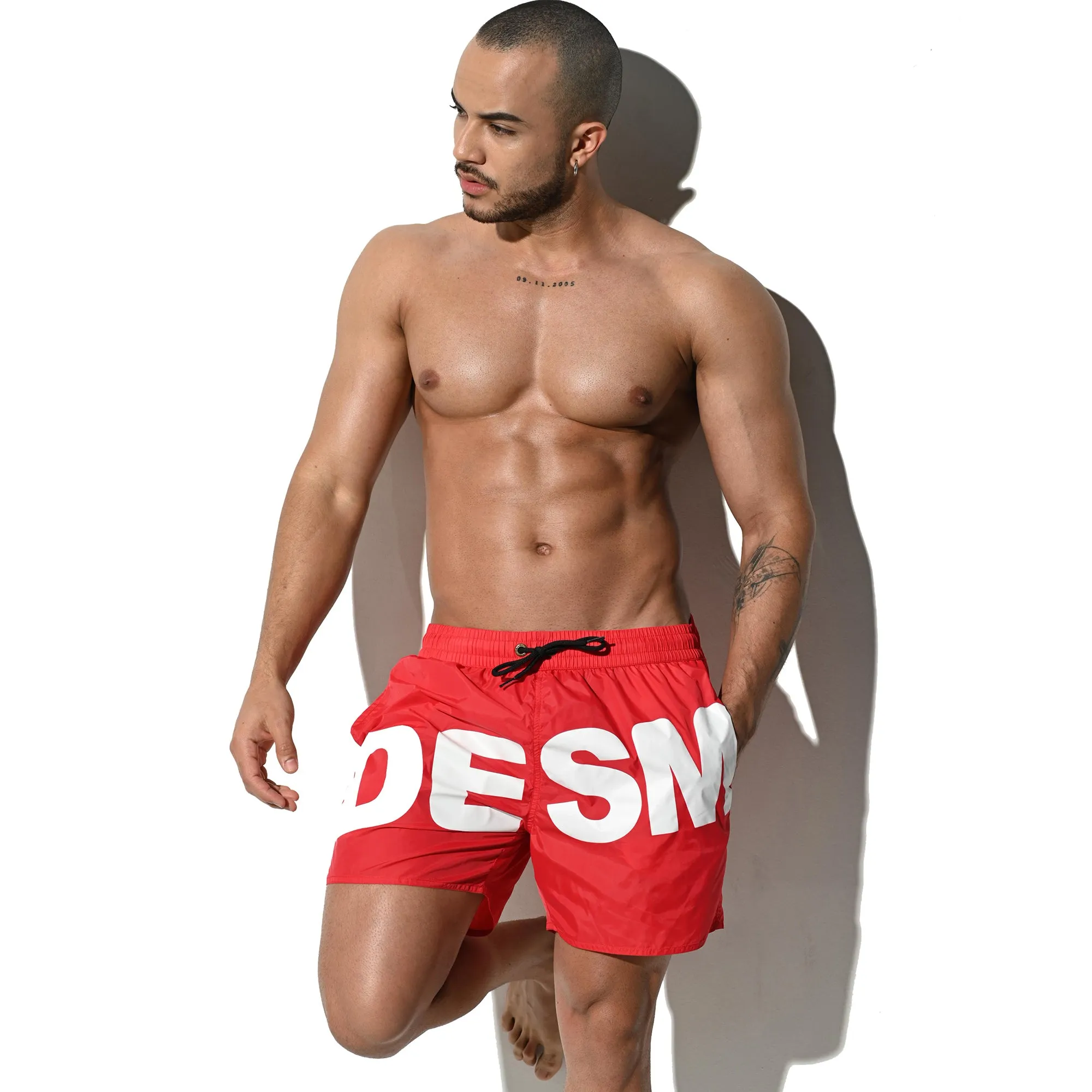 DESMIIT Men's Fashion Full Lined Regular Surf Board Shorts Pocket Shorts B3106