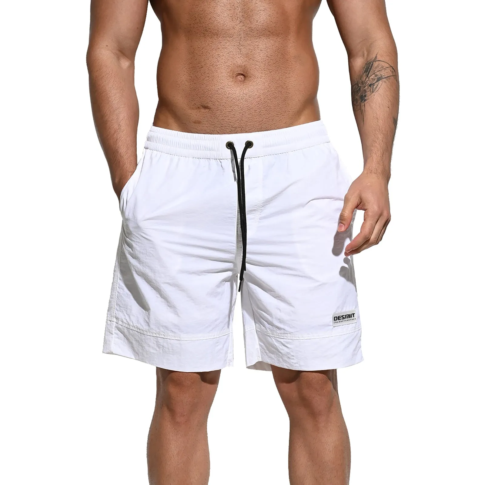 DESMIIT Men's Loose Board Shorts Quick Dry Sports Gym Shorts Relax Trunks Swimming B5115