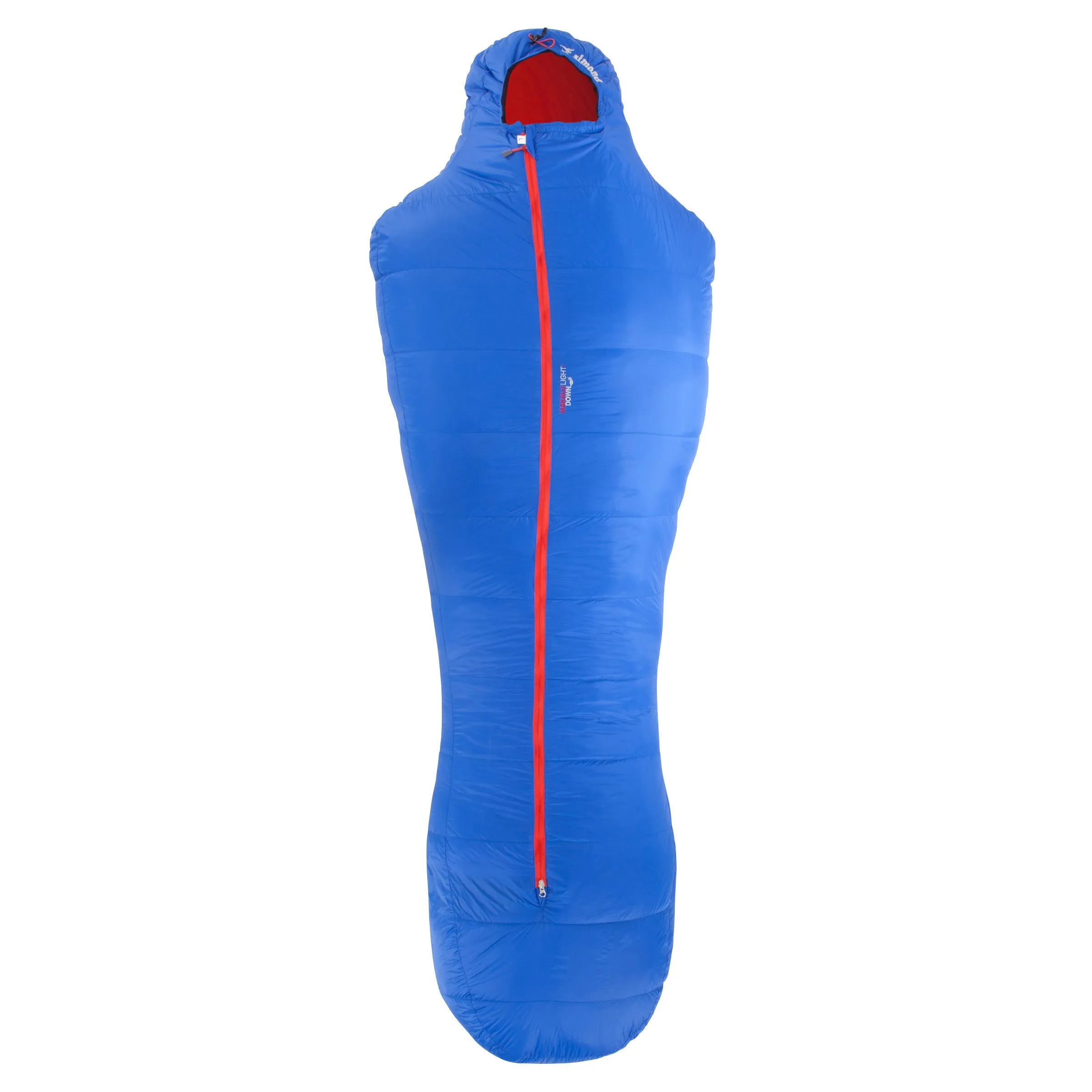 Down sleeping bag Simond Makalu for hiking, size L, blue / orange