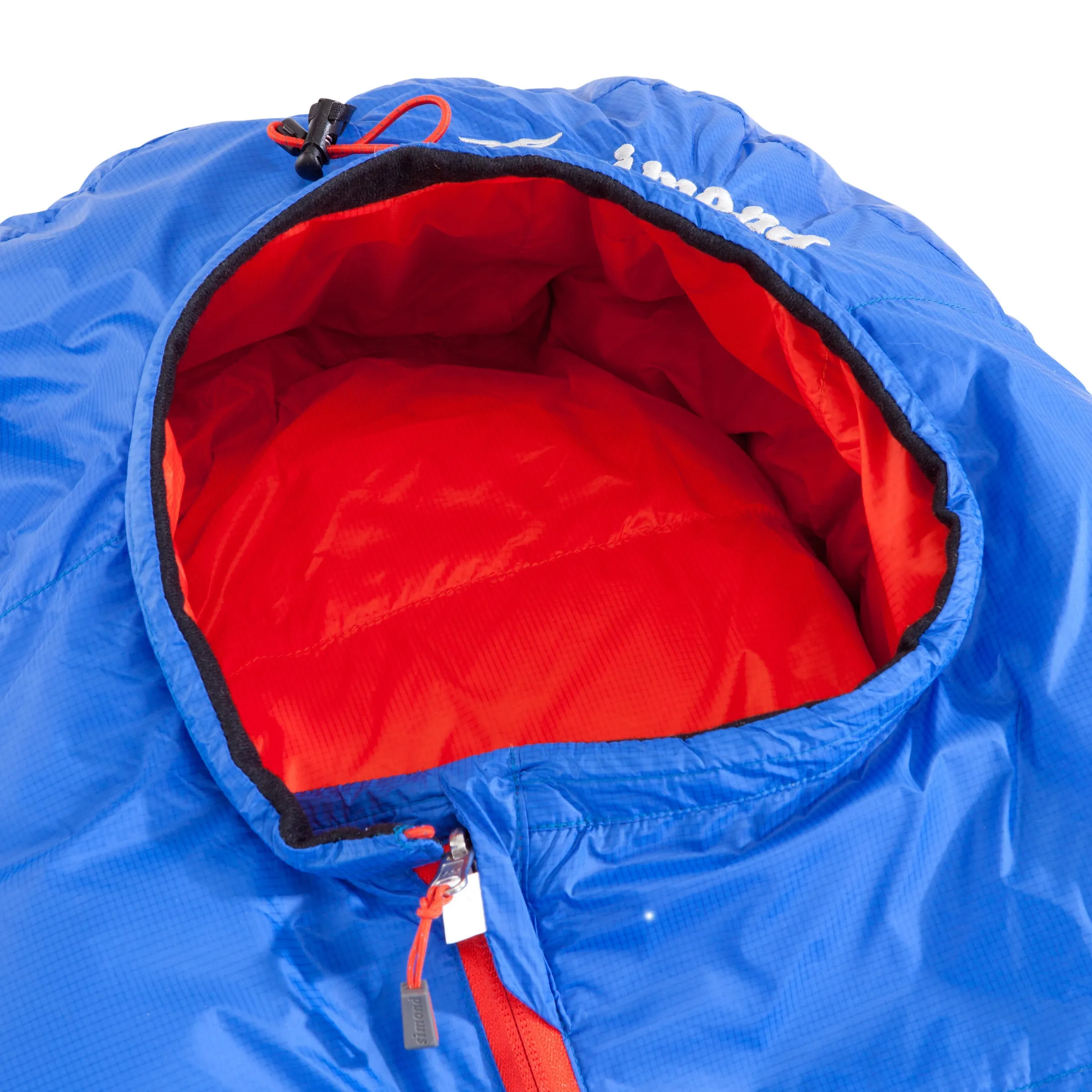 Down sleeping bag Simond Makalu for hiking, size L, blue / orange