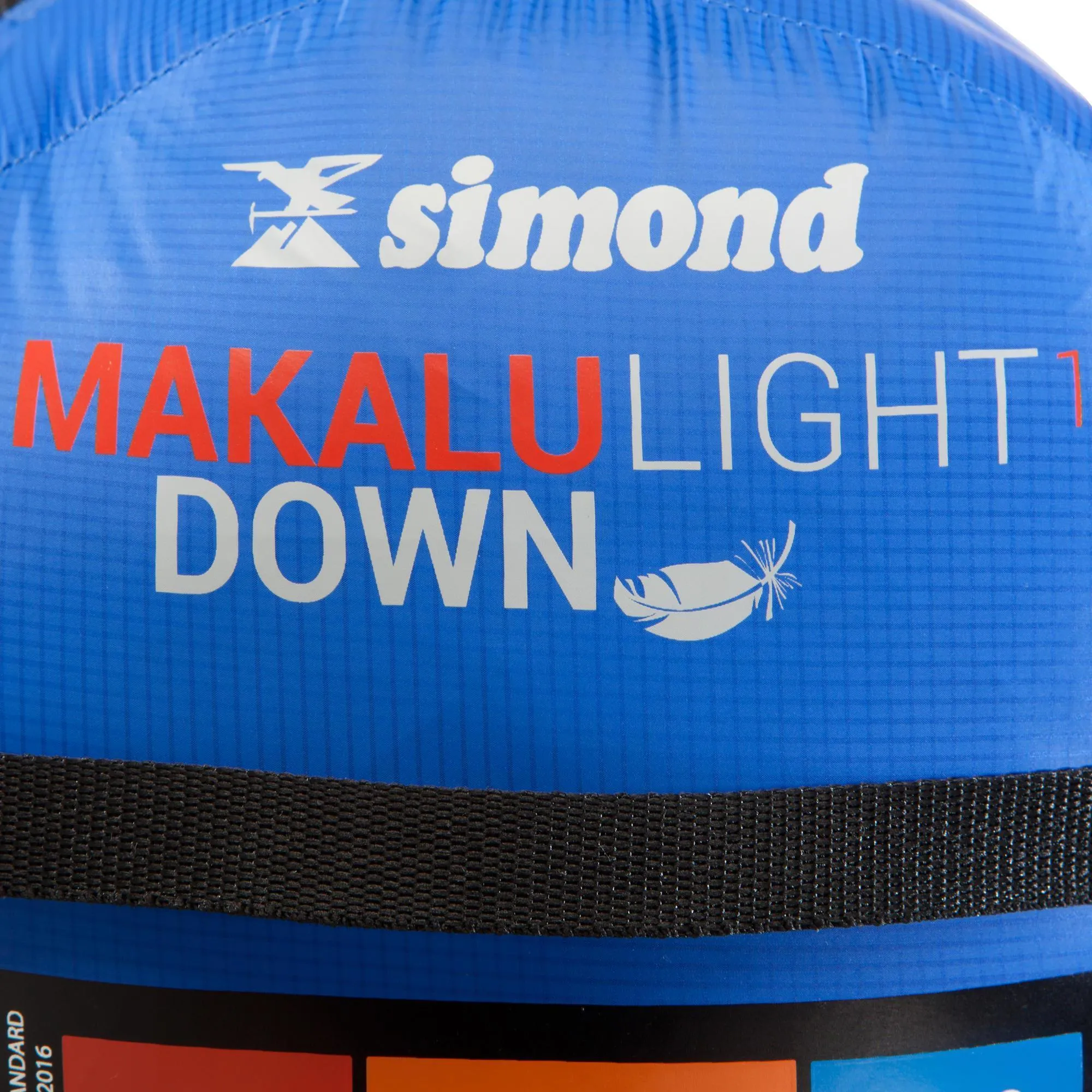 Down sleeping bag Simond Makalu for hiking, size L, blue / orange