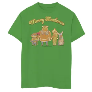 Dream  Works Shrek Merry Shrekmas From The Cookie Family T-shirt for boys 8-20 years old with Dream graphic design  Works