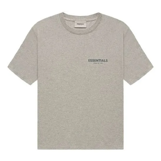 Fear of God Essentials FW21 Short Sleeve Tee Dark Heather Oatmeal, dark heather oatmeal