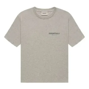 Fear of God Essentials FW21 Short Sleeve Tee Dark Heather Oatmeal, dark heather oatmeal