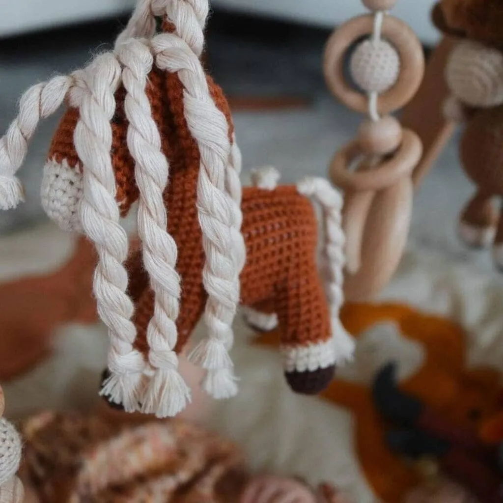 Handmade Crochet Toys for Baby Gym | Farm House