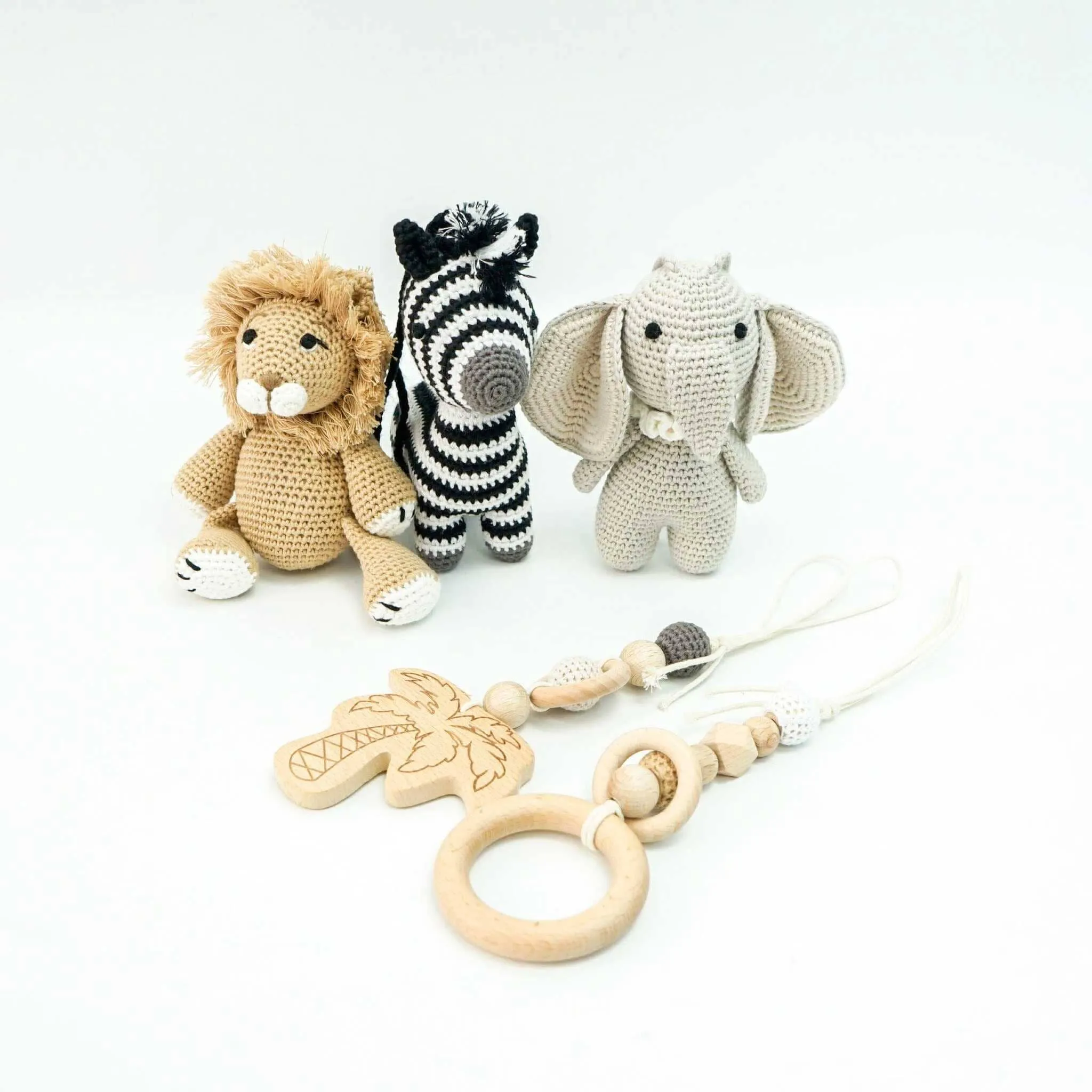 Handmade Crochet Toys for Baby Gym | Safari