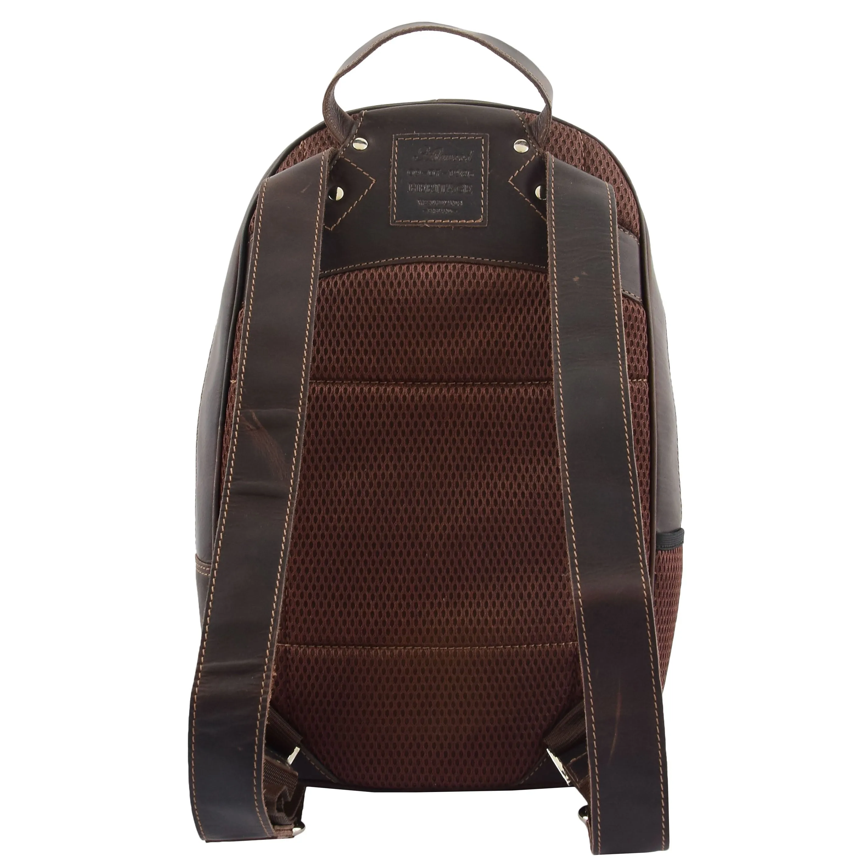 High Quality Genuine Brown Leather Backpack Large Size Work Casual Travel Bag Trek