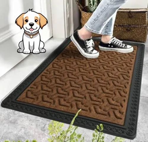 HOWNICE cart Door Mats for Home Entrance|Welcome Mats Outside|Indoor Rubber| Waterproof Bathmat Heavy Duty for Entry Areas Inside Door Mat Non Slip Back Dirt Trapper (60X40 Cm|Grey)|Large Rectangle