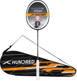 Hundred Cult 82 High Tension Attacks Unstrung Badminton Racquet (Black)