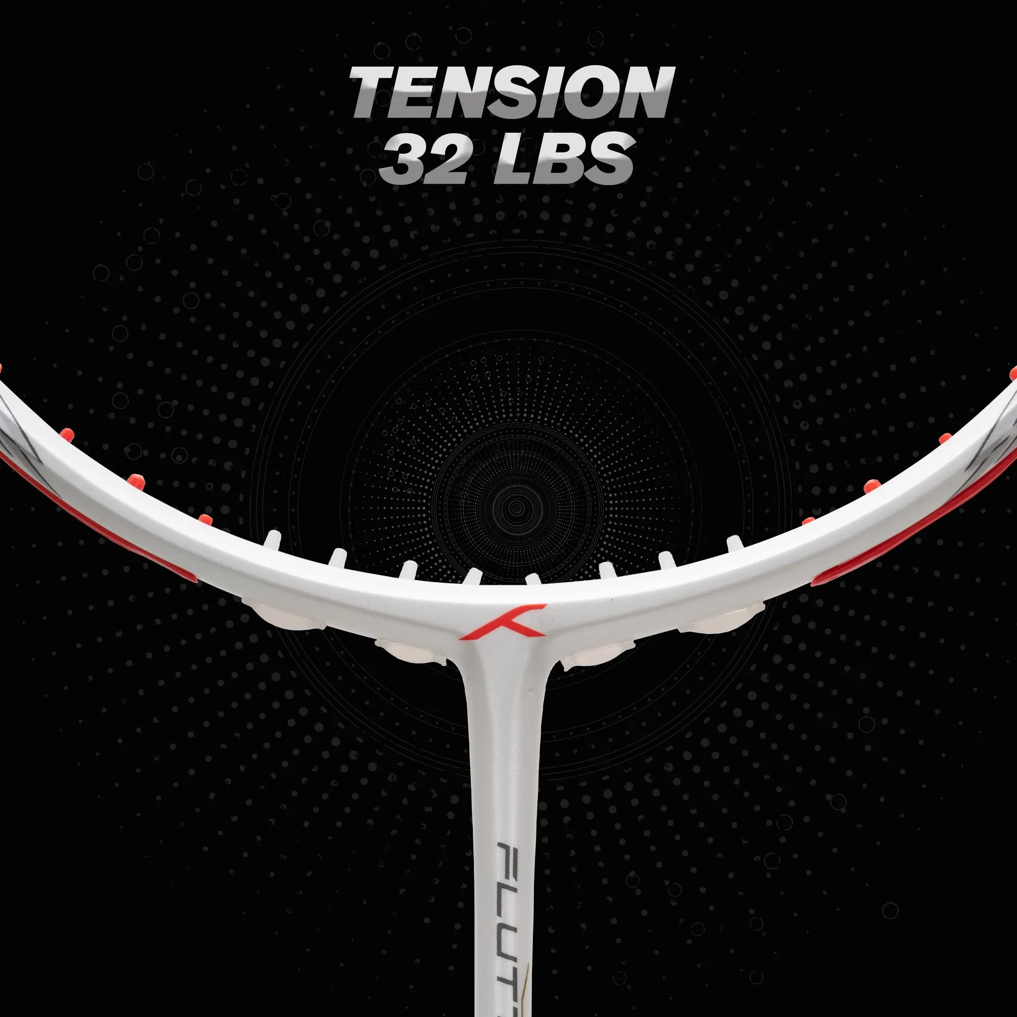 Hundred Flutter S Ctrl Superior Control Slim Shaft Unstrung Badminton Racquet (White / Red)