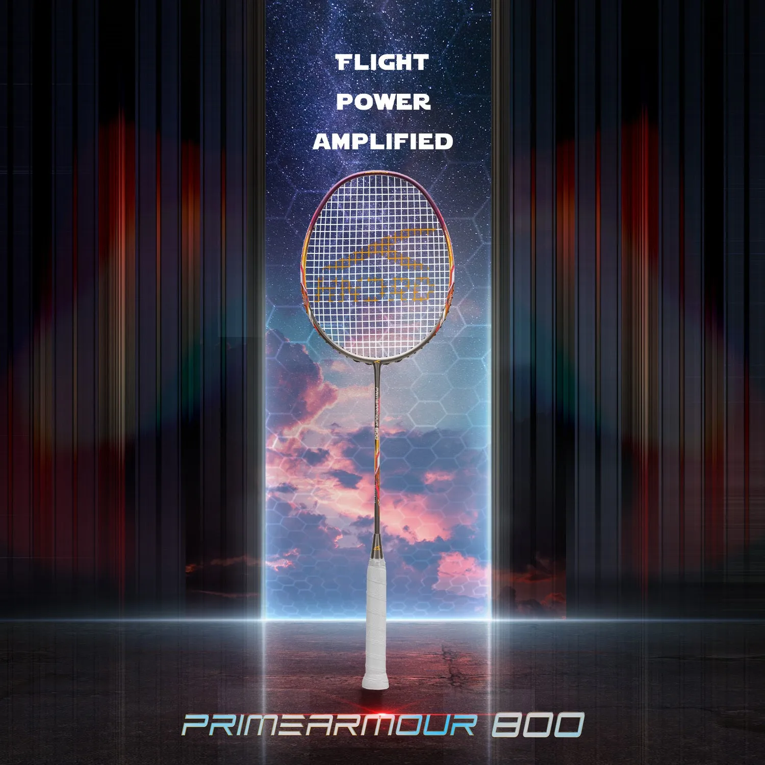 Hundred Primearmour 800 Nano Frame System Strung Badminton Racquet (Grey / Purple)