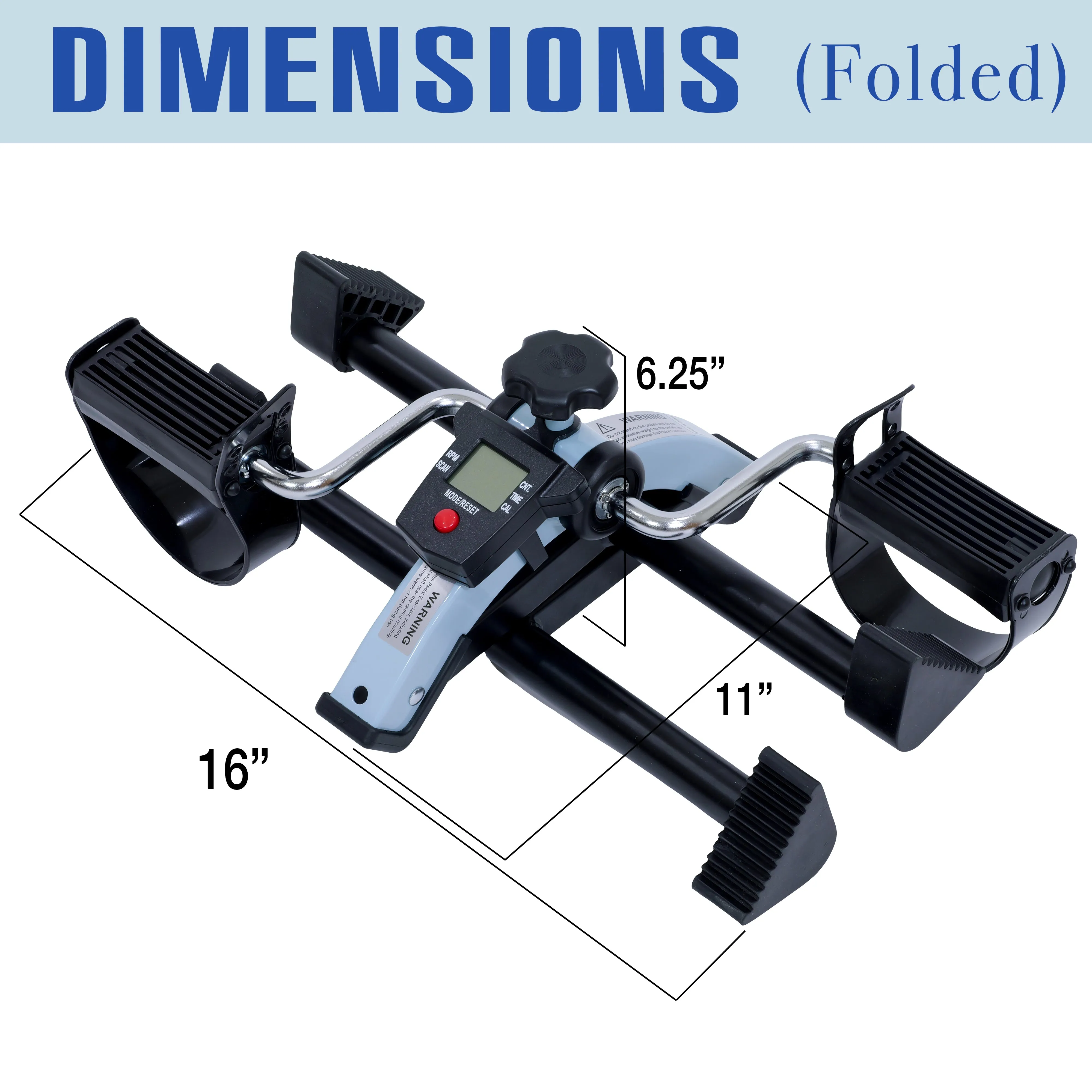 ILG-688 - iLiving Under Desk Bike Pedal Exerciser with Electronic Display - Fully Assembled Folding Exercise Equipment, Mini Bike for Legs and Arms Workout, Portable and Easy-to-Use with LCD Screen