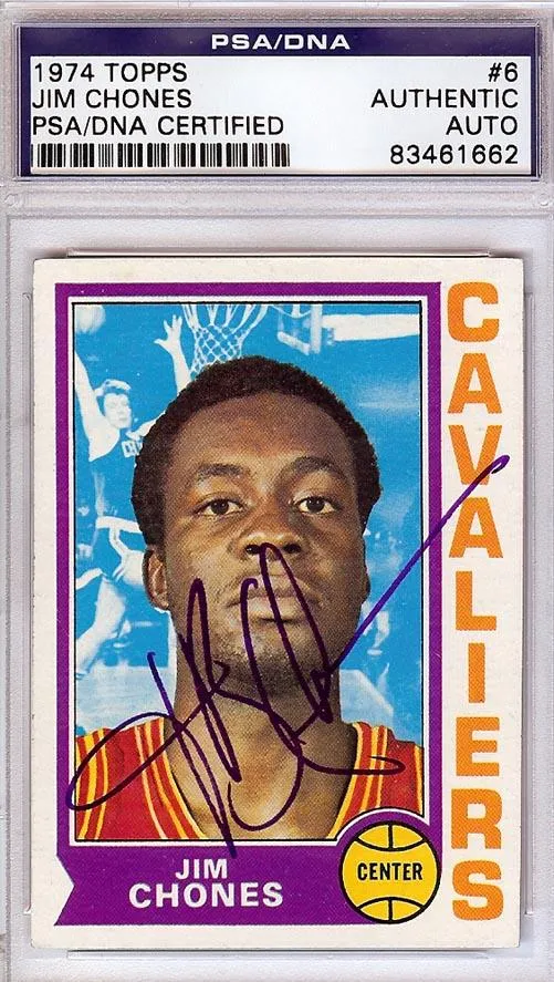 Jim Chones Autographed 1974 Topps Card #6 Cleveland Cavaliers PSA/DNA #83461662