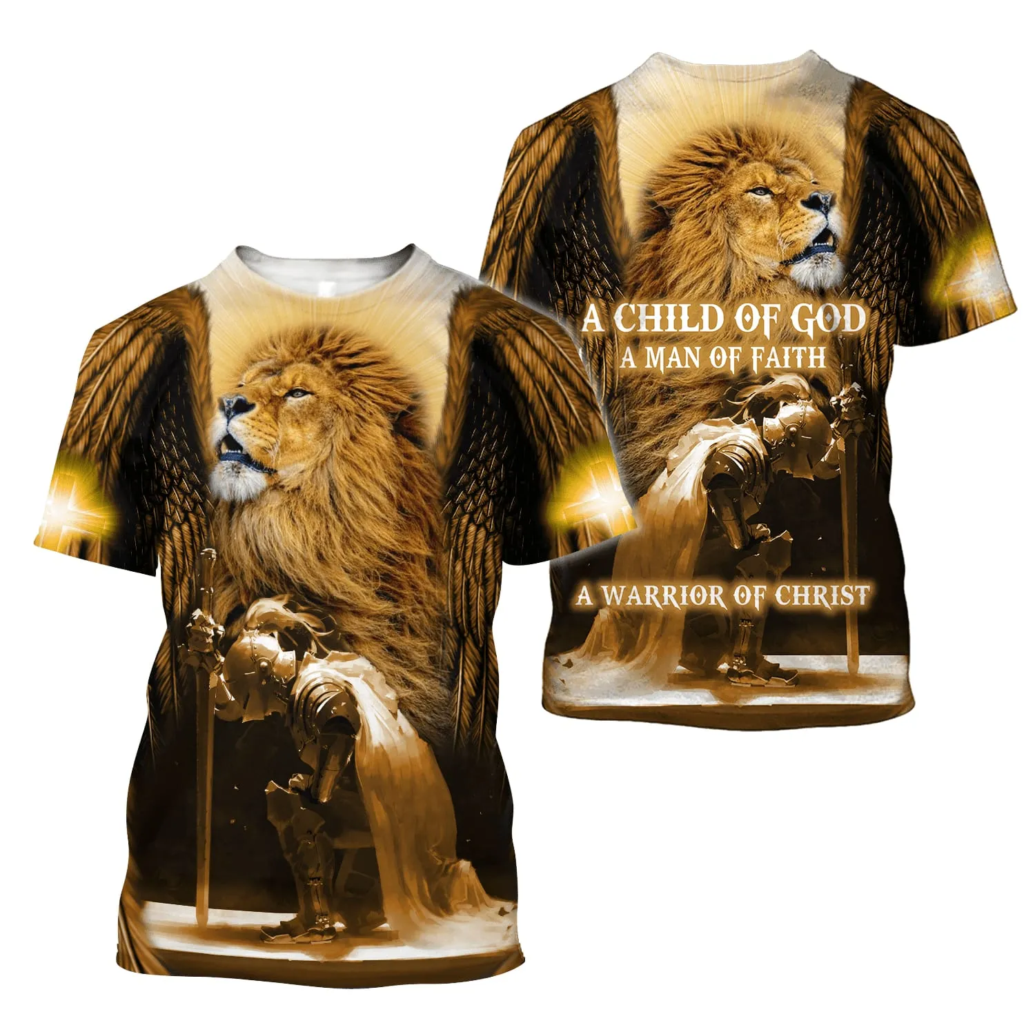 Knight Templar Lion A Warrior Of Christ Jesus Unisex Shirt - Christian 3D Shirt